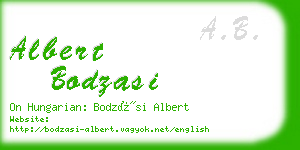 albert bodzasi business card